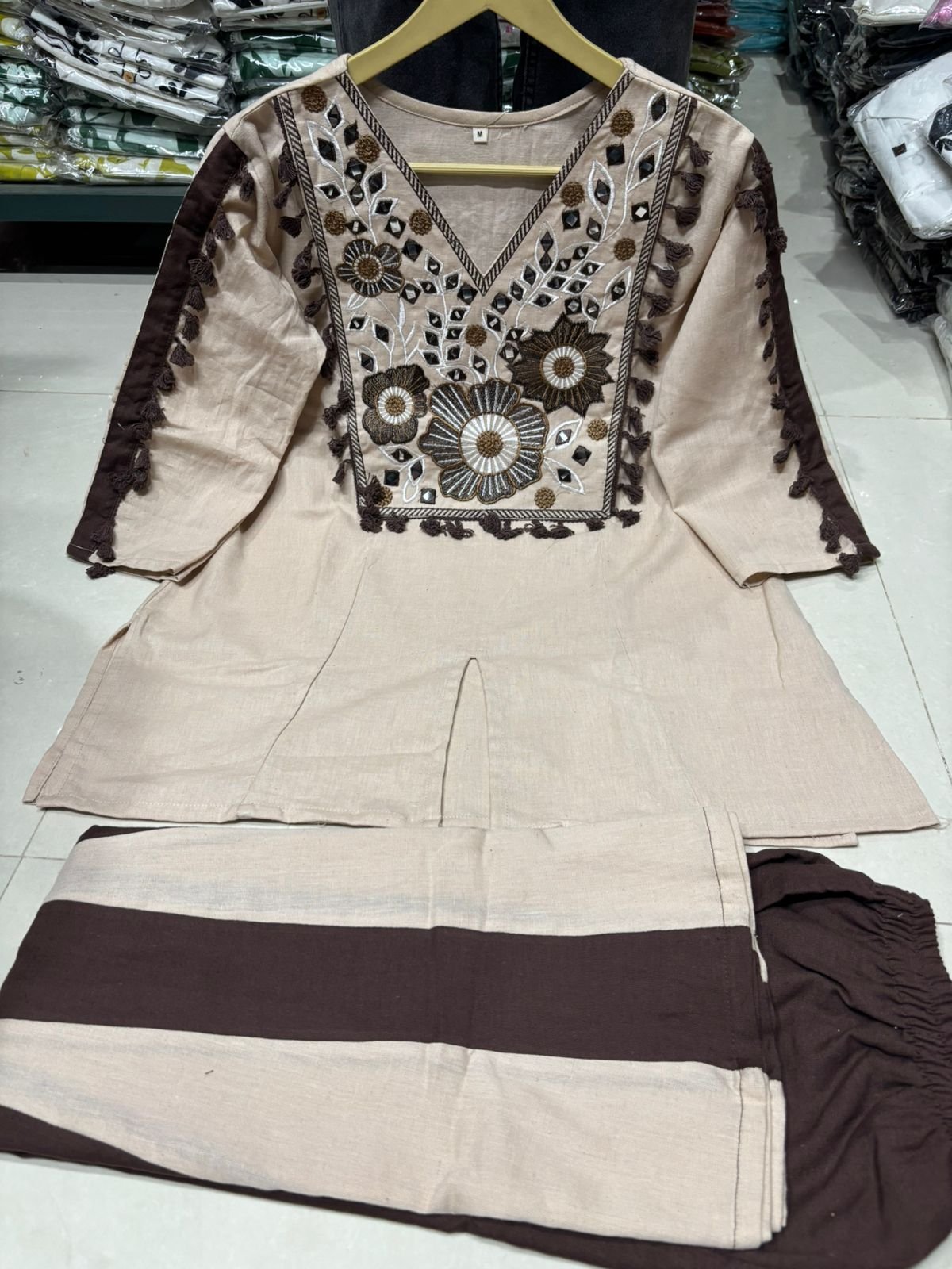 Premium Cotton Flex Embroidered Coord Set